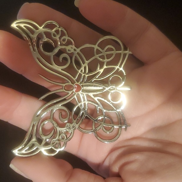 2pc Vintage Neiman Marcus Silver Butterfly Clips. - Picture 12 of 15